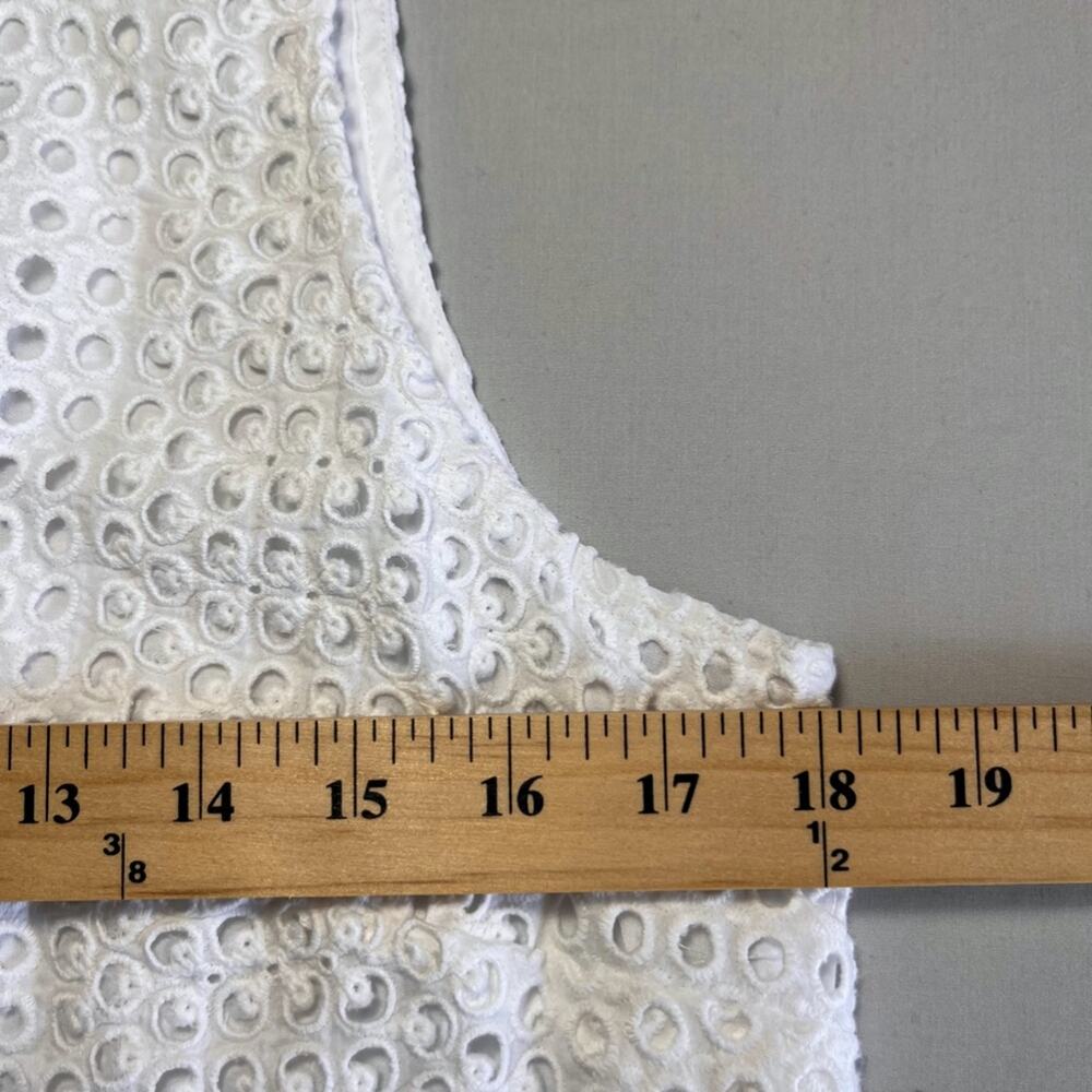 NWT J CREW White Eyelet Sleeveless Short Dress Size M Bridal Shower - Picture 4 of 10